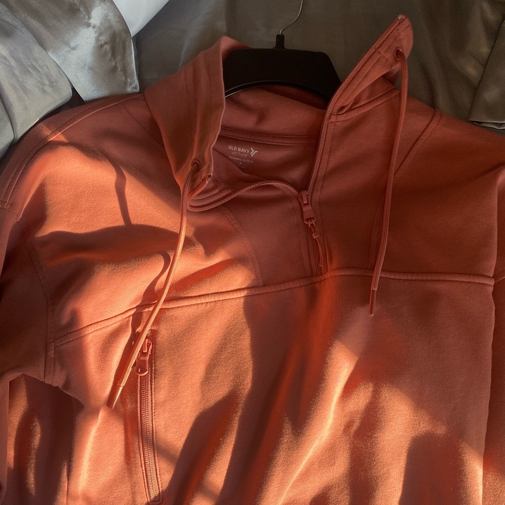 Old Navy Rust Quarter-Zip Hoodie